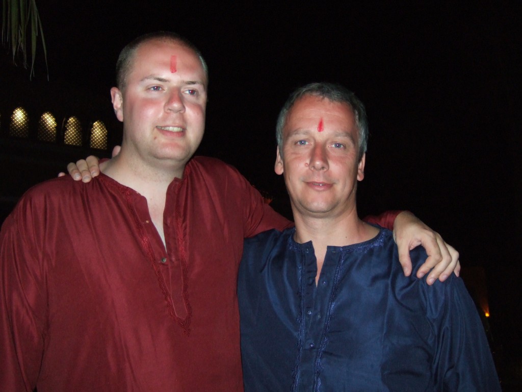 Me (right) in my traditional Indian regalia