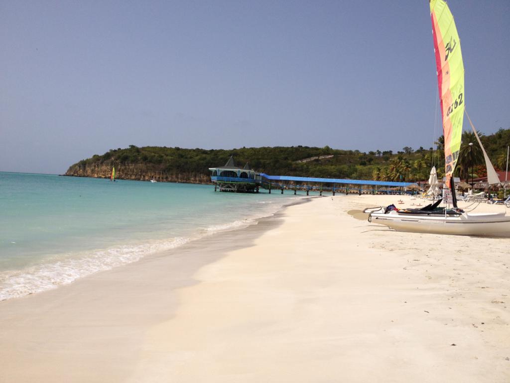 The beach at Sandals Grande Antigua
