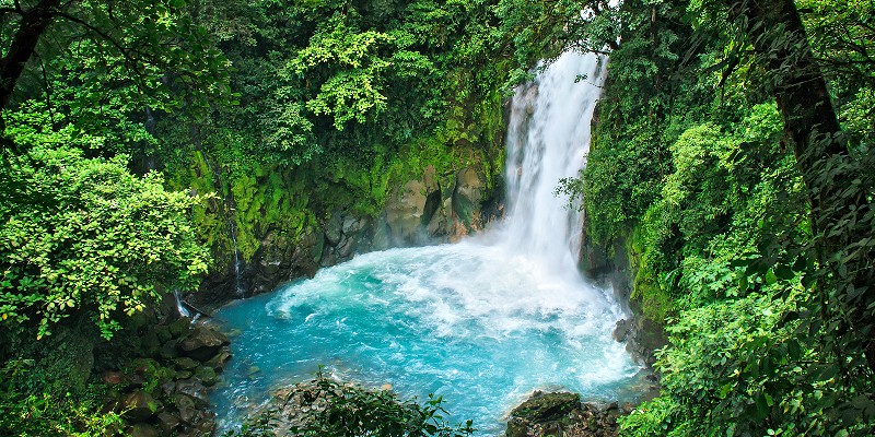 Gushing waterfall in Costa Rica