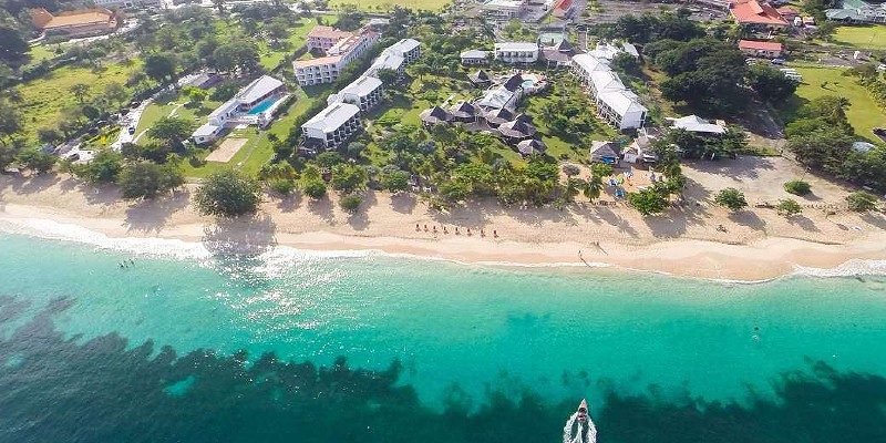 Aerial shot of Coyaba Beach Resort, Grenada